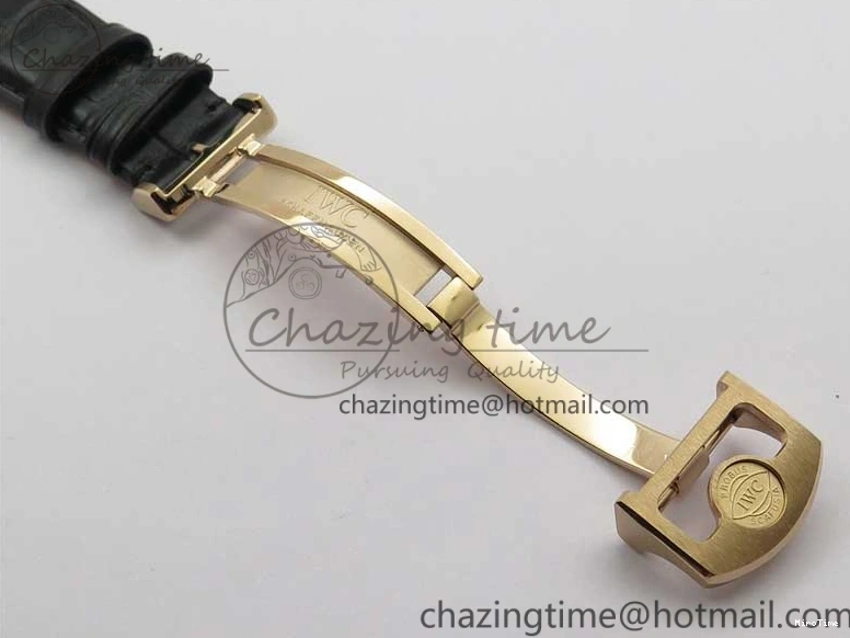 MIROTIME 0427 Elegant Portugieser Perpetual Calendar IW503302 RG V9F 1:1 Best Edition Gray Dial on Black Leather Strap A 7096